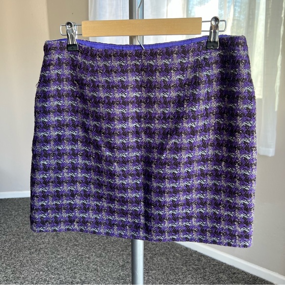 J. Crew Purple Tweed Mini Skirt - Picture 2 of 7
